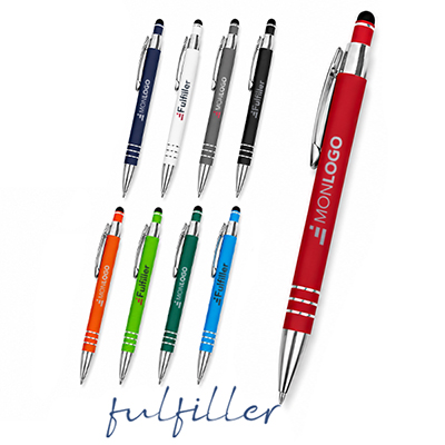 Stylo stylet à bille métal Soft Touch