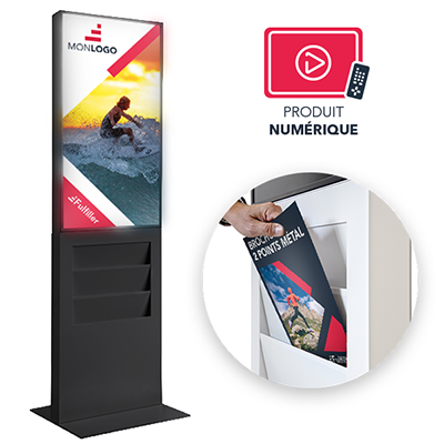 Totem vidéo porte brochures