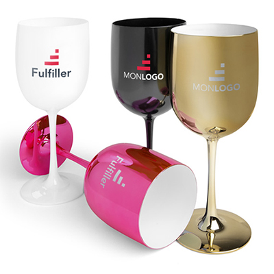 Verres à vin en plastique colorés